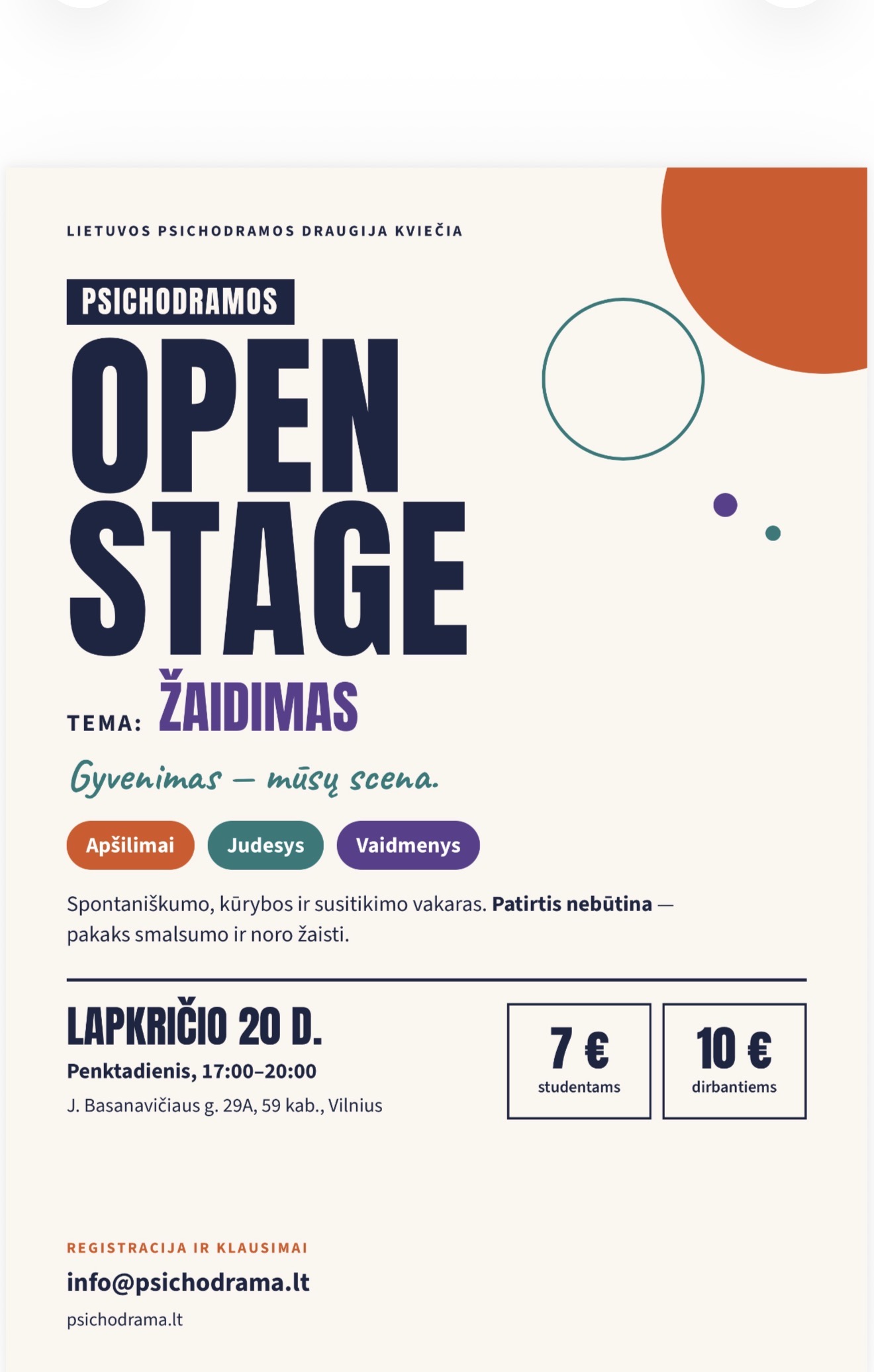You are currently viewing Psichodramos Open stage lapkričio 20d.